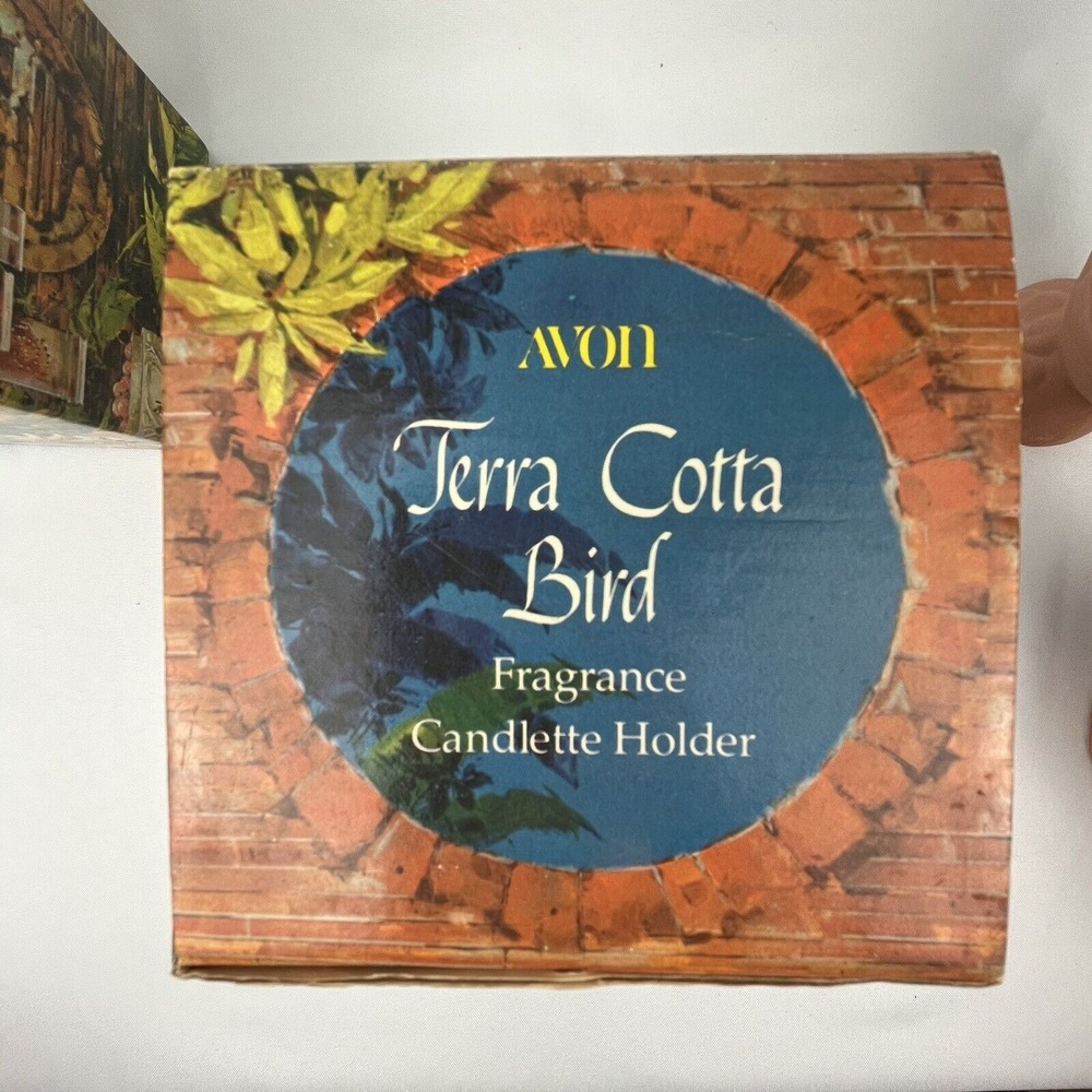 2 Avon Vintage Terra Cotta Bird Fragrance Candelette Holders 1976 Original Boxes - Picture 9 of 12